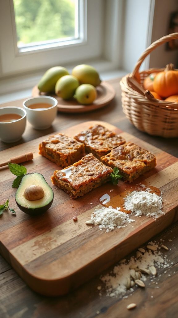 gluten free avocado pumpkin bars