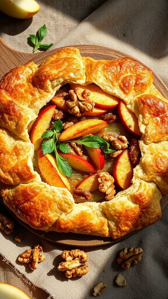 gourmet apple leek tart