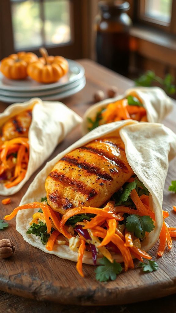 grilled chicken with pumpkin slaw