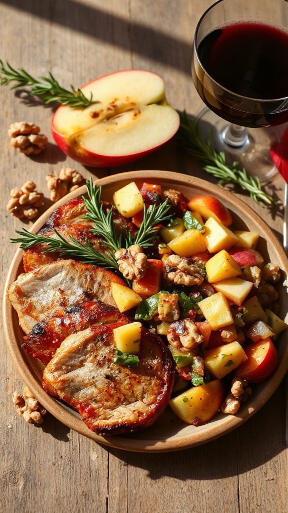 grilled pork with apple salsa