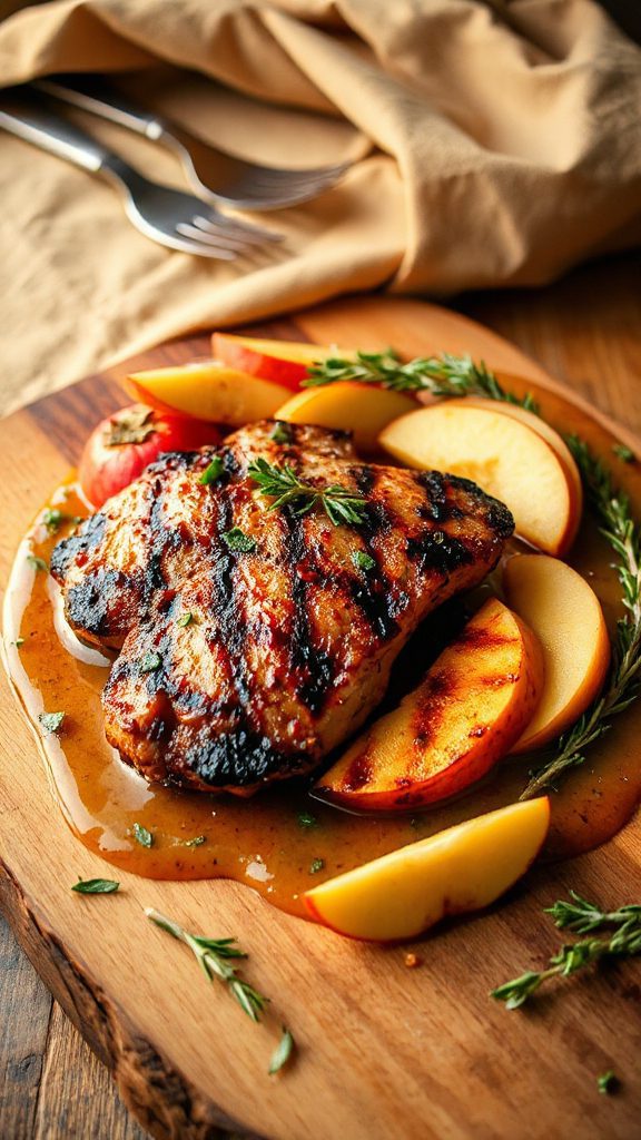 grilled pork with apple sauce