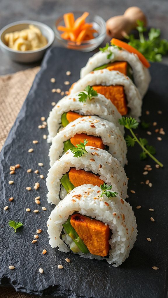 grilled vegetable sushi roll