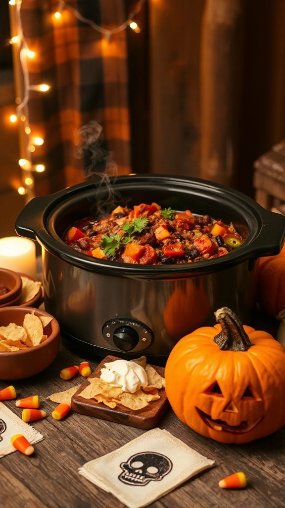 halloween chili tailgate feast
