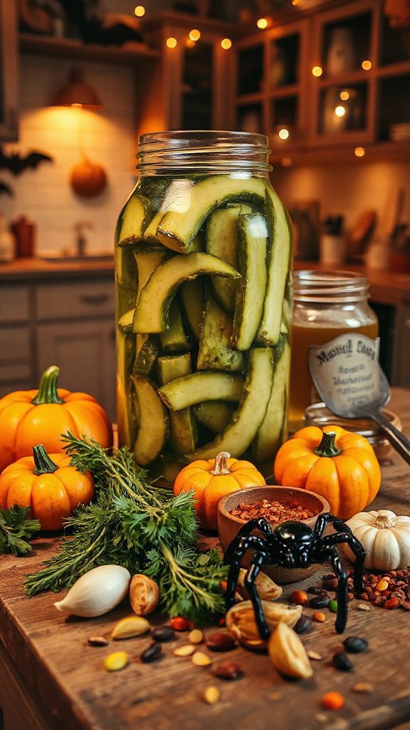 halloween crunchy pickle treats