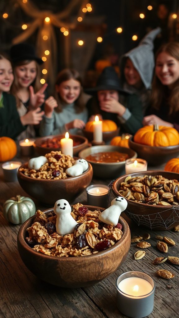 halloween inspired granola snacks