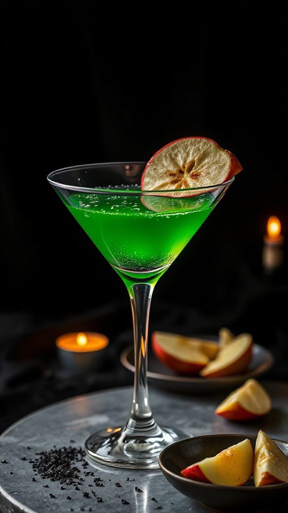 halloween inspired green cocktail