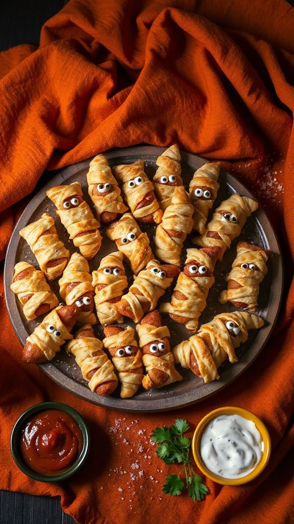 halloween mummy hot dogs