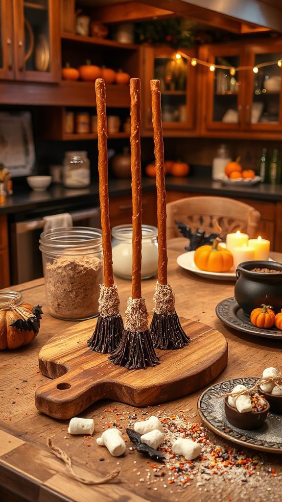 halloween pretzel stick treats