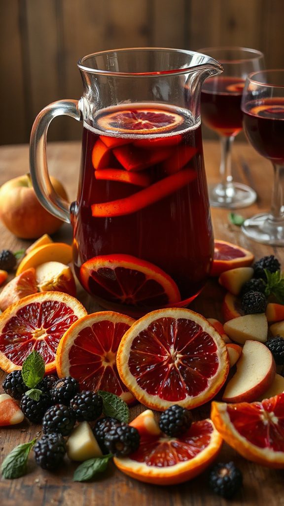 halloween sangria with berries