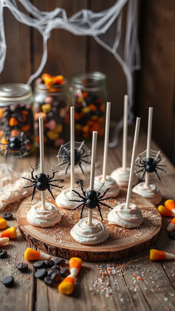 halloween spider web cake pops