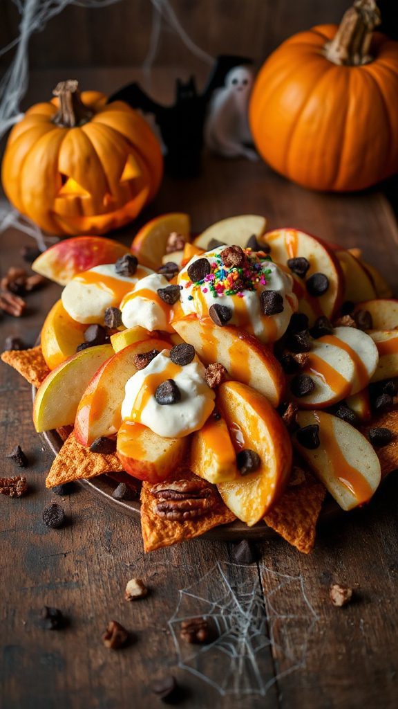 halloween themed apple nachos