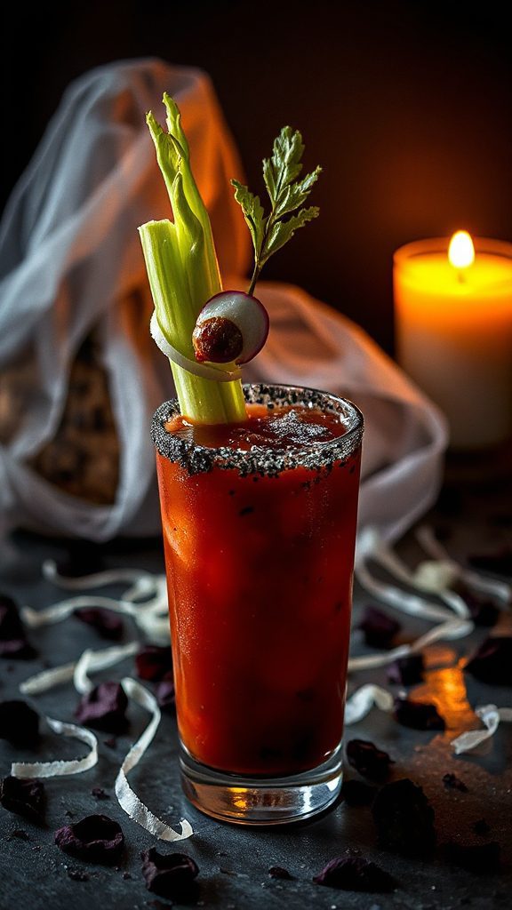 halloween themed bloody mary cocktail