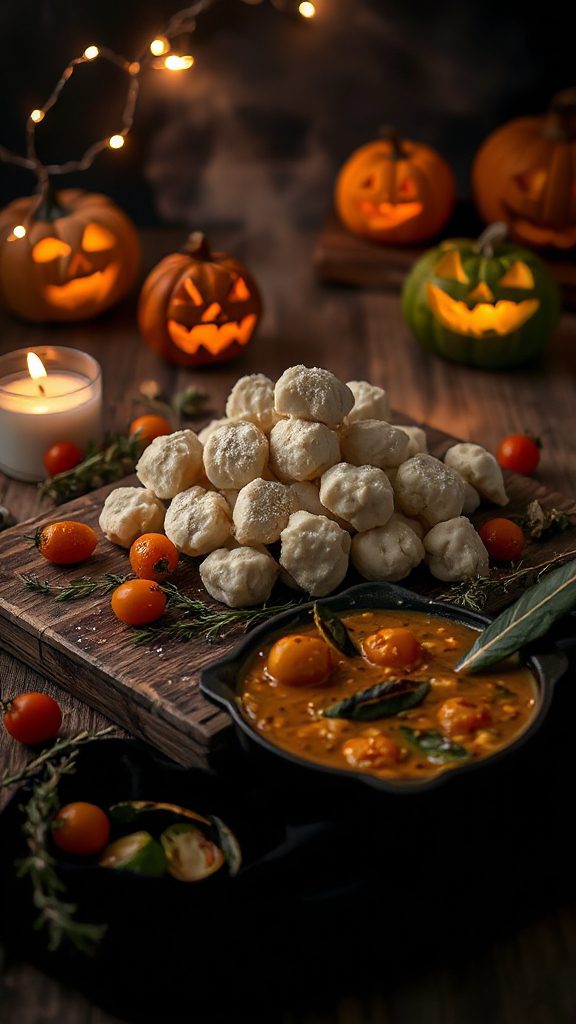 halloween themed cauliflower gnocchi