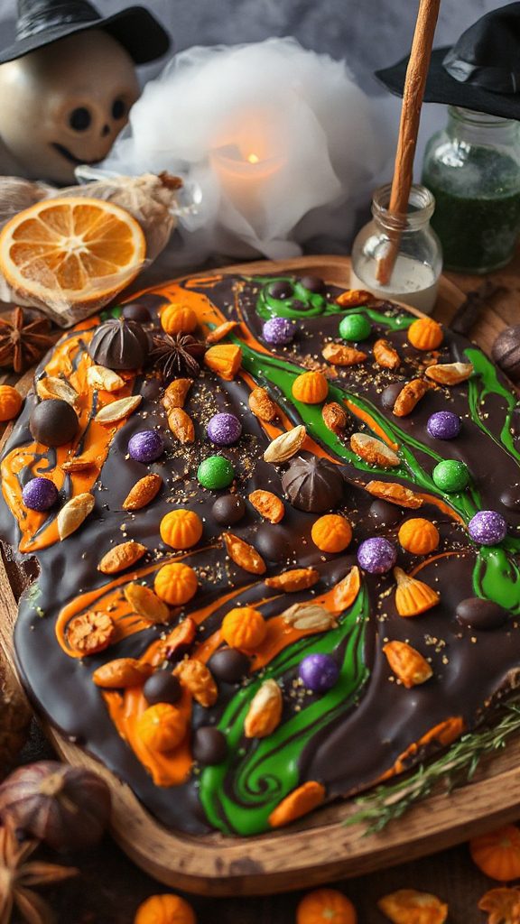 halloween themed chocolate bark delight