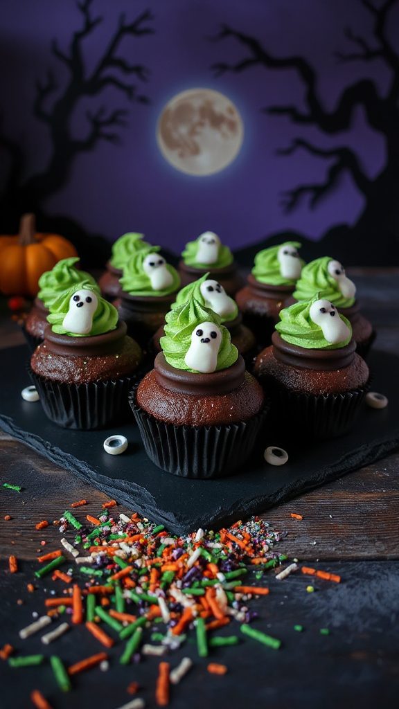 halloween themed chocolate cupcakes