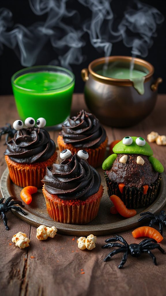 halloween themed chocolate cupcakes