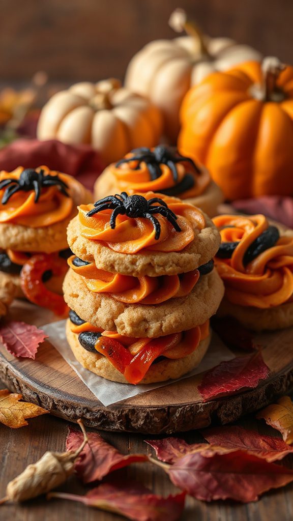 halloween themed cookie sandwiches