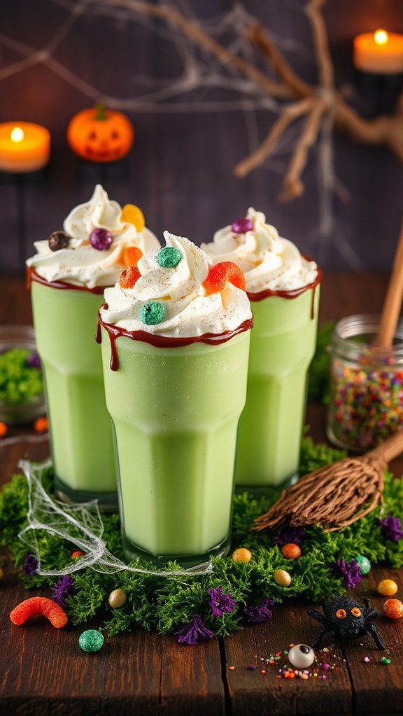 halloween themed creamy milkshakes