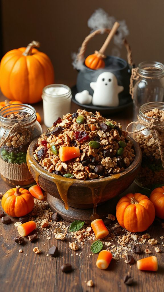 halloween themed crunchy cereal mix