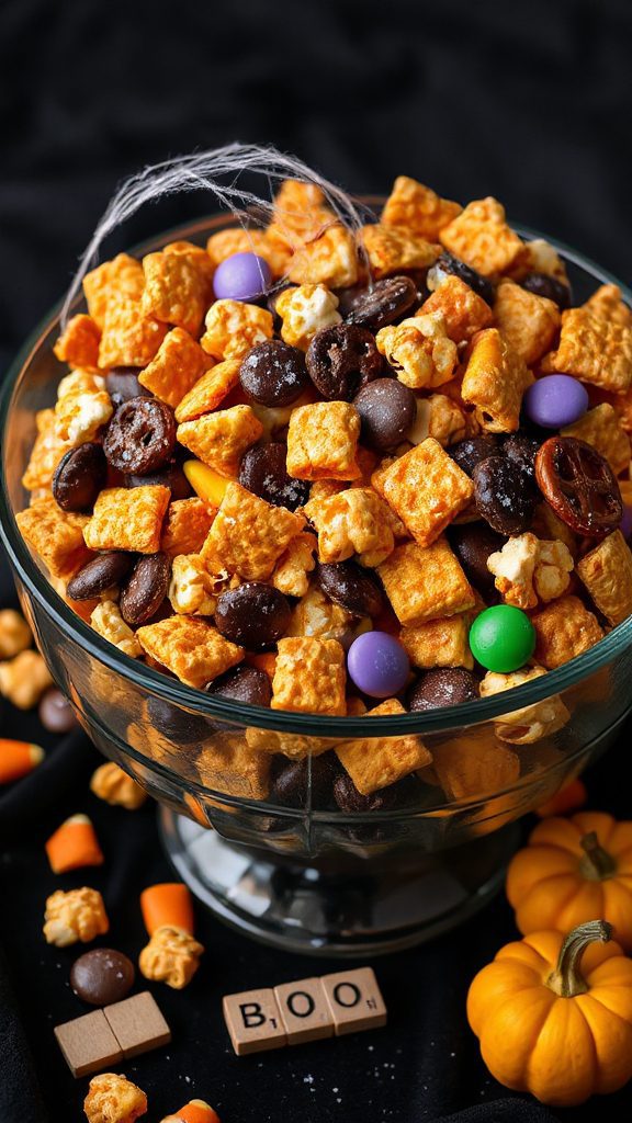 halloween themed crunchy snack mix