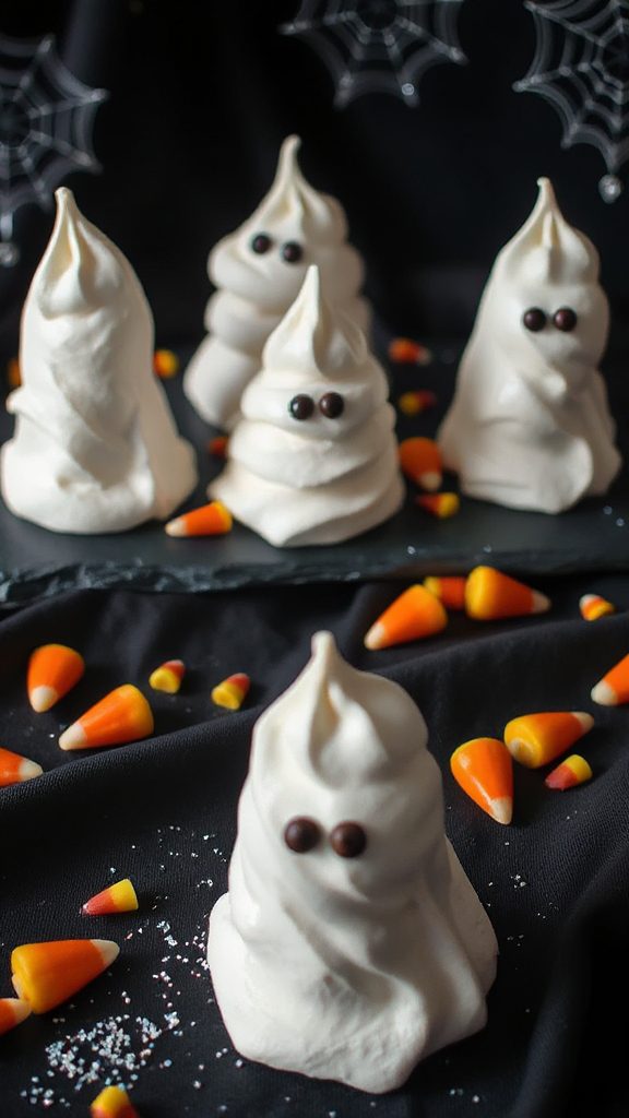 halloween themed meringue desserts