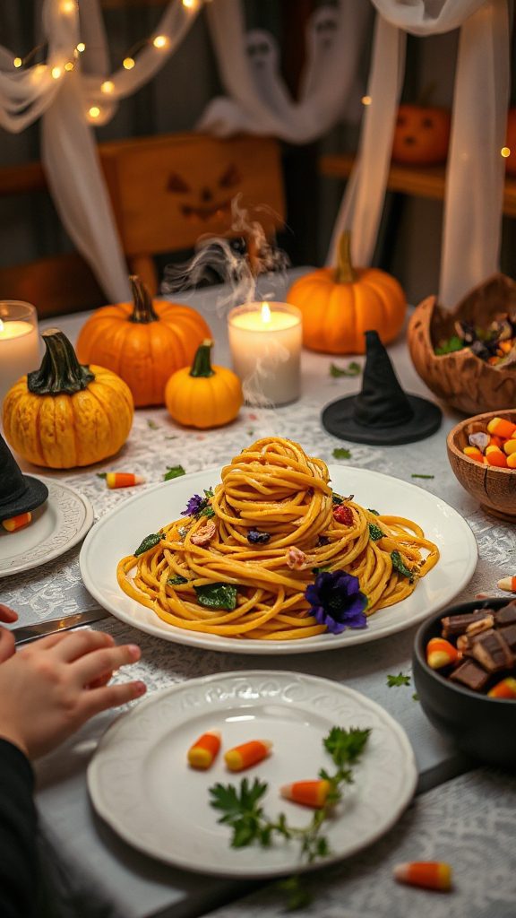 halloween themed pasta dish