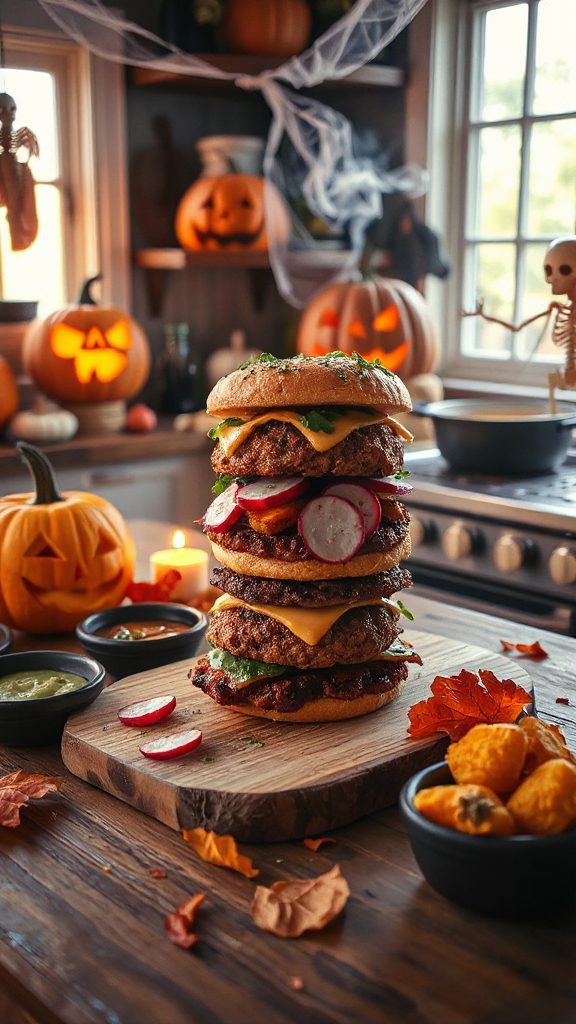 halloween themed tempeh sliders