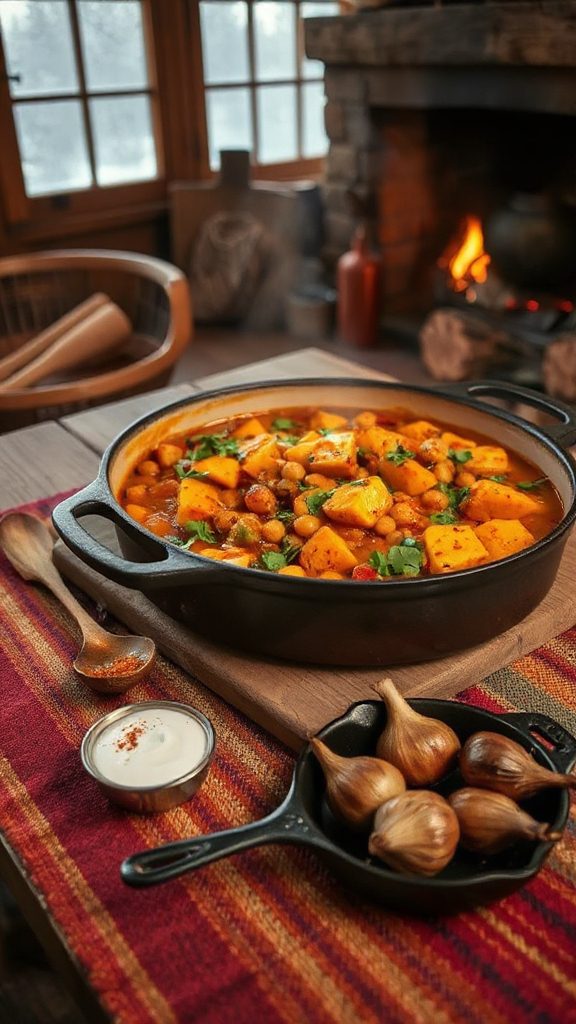 harissa pumpkin chickpea casserole