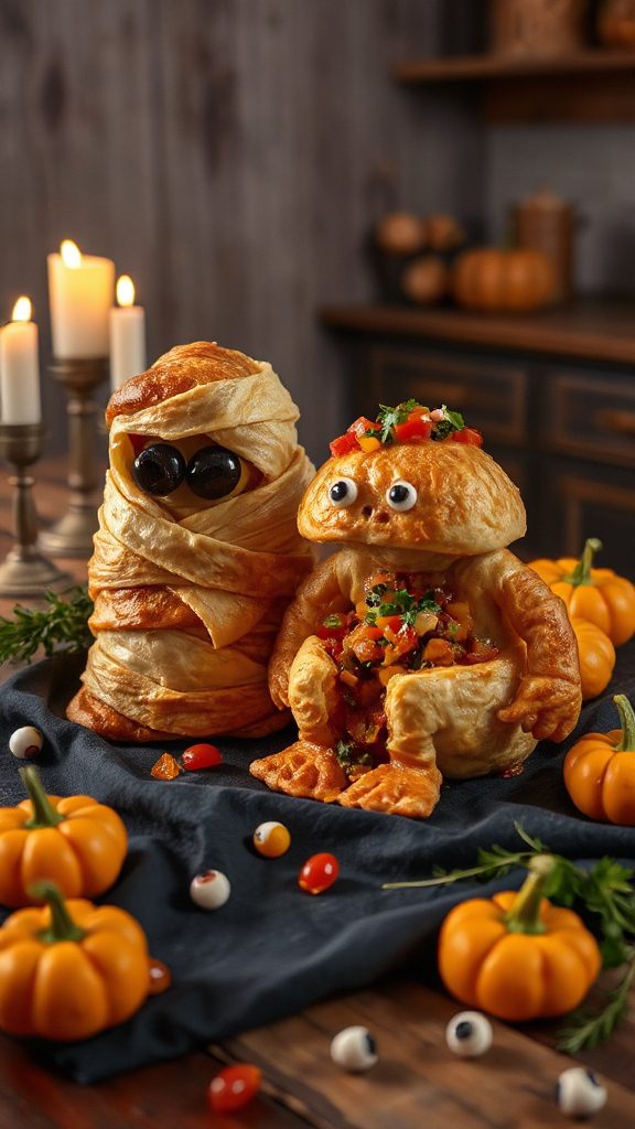 haunted crescent roll pies