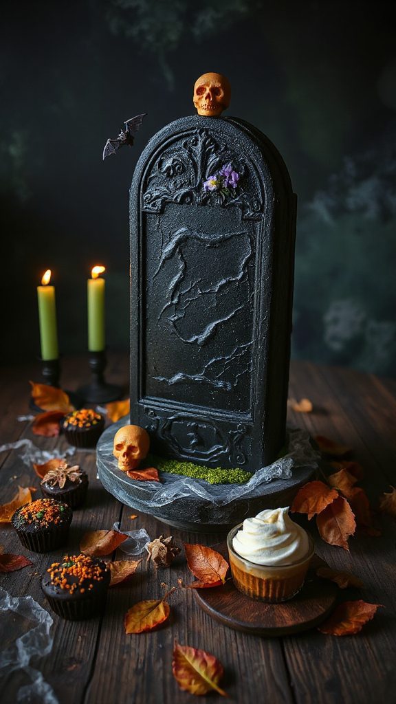 haunted graveyard chocolate cake