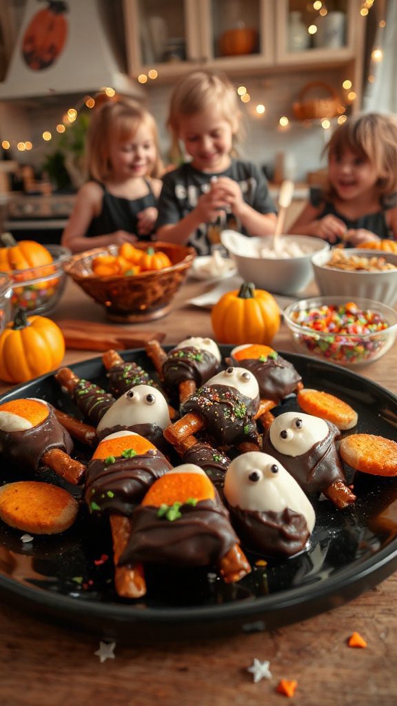haunted halloween pretzel treats