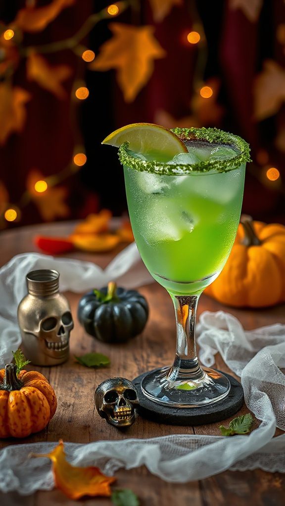 hauntingly tangy green cocktail