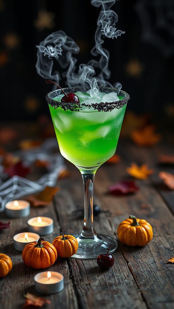 hauntingly vibrant green cocktail