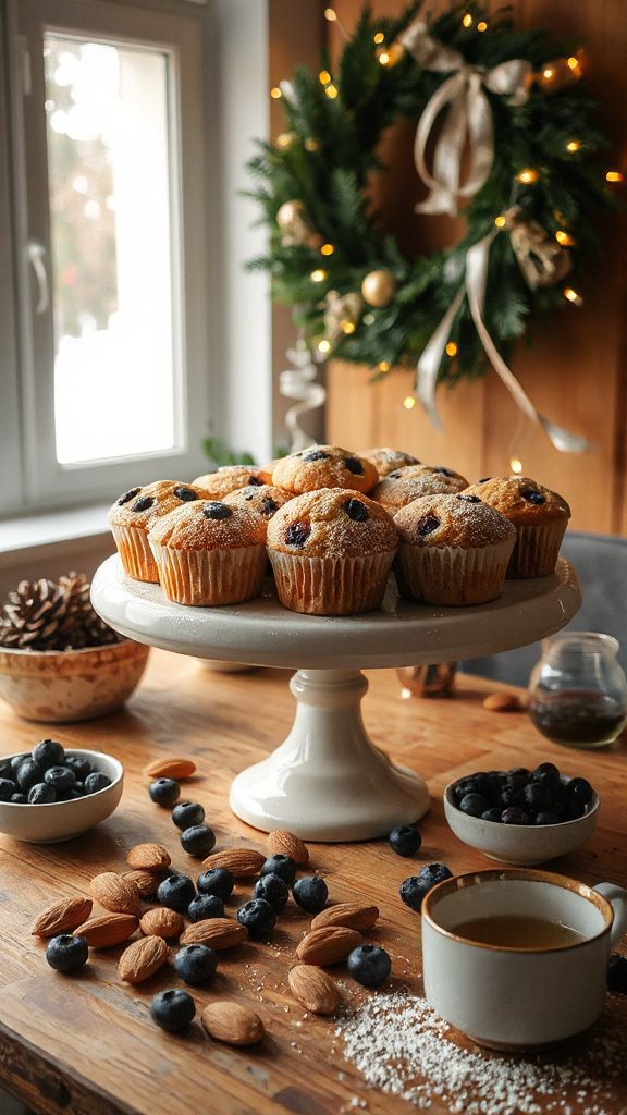 healthy almond blueberry muffins