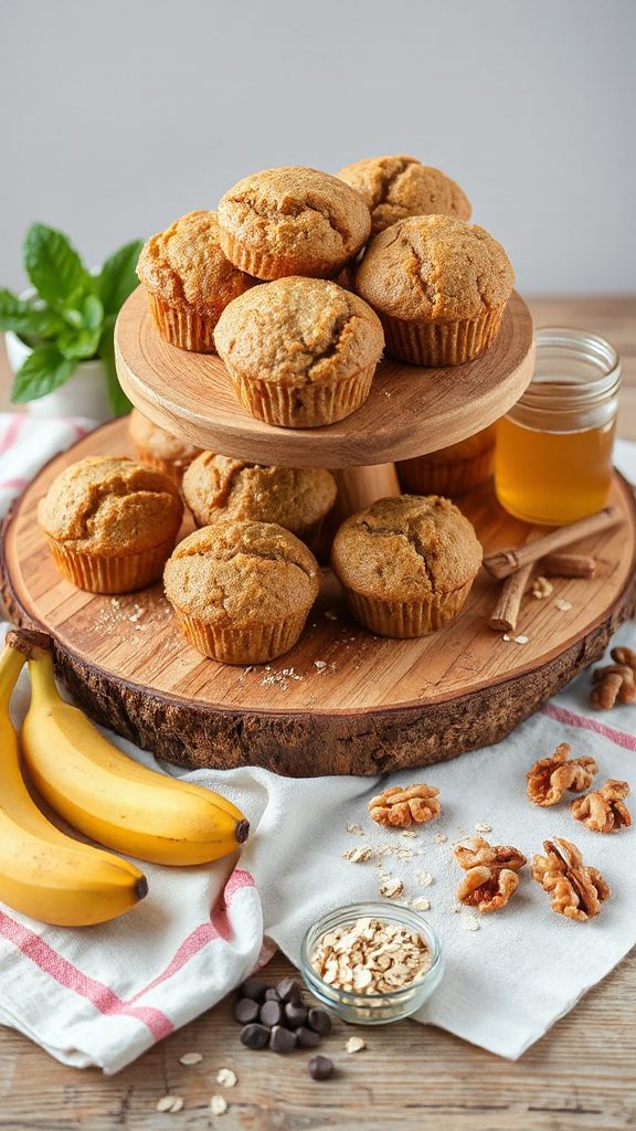 healthy banana oatmeal muffins