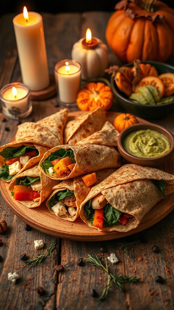 healthy halloween chicken wraps
