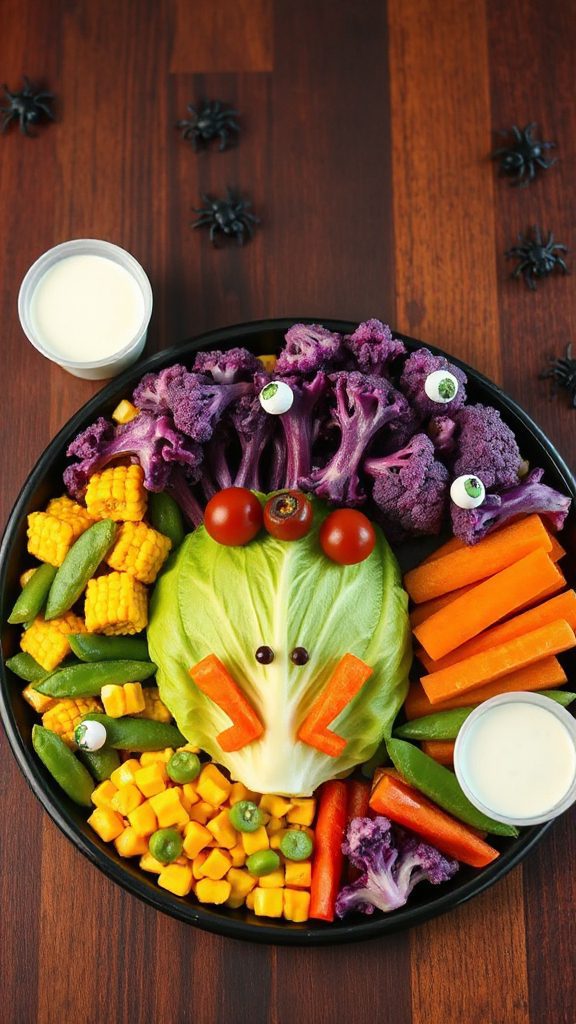 healthy halloween monster platter