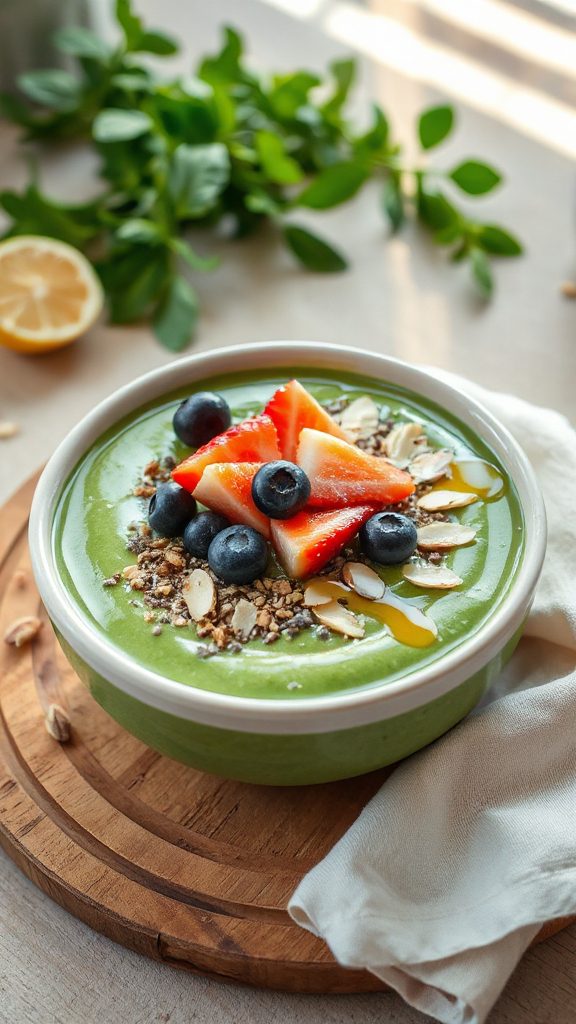 healthy spinach almond smoothie
