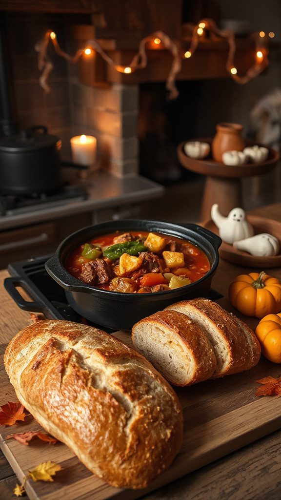hearty halloween ghostly goulash