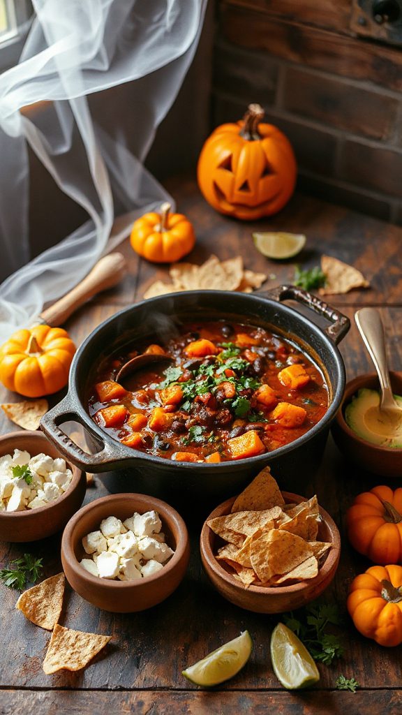 hearty halloween pumpkin chili