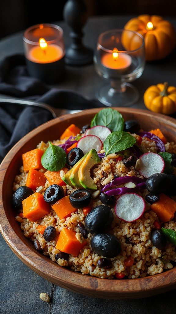 hearty halloween quinoa salad