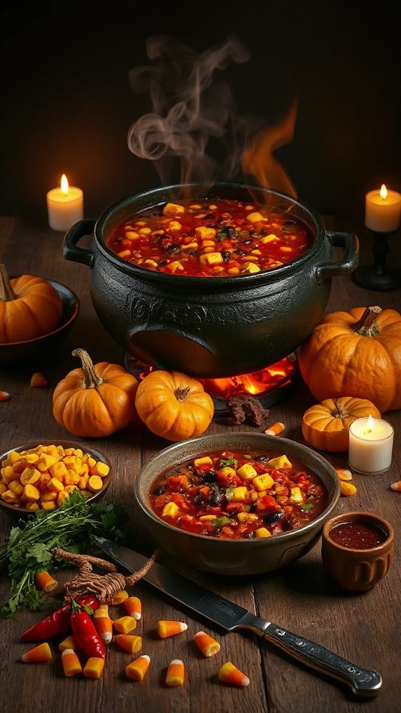 hearty halloween themed chili recipe