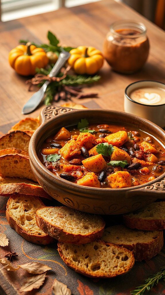 hearty pumpkin black bean chili