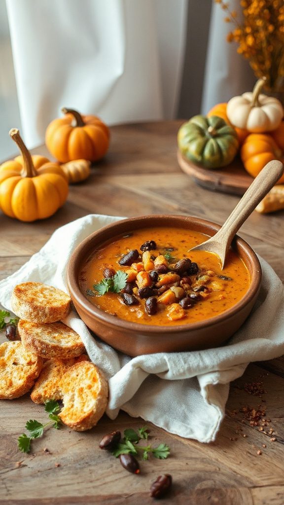 hearty pumpkin black bean chili