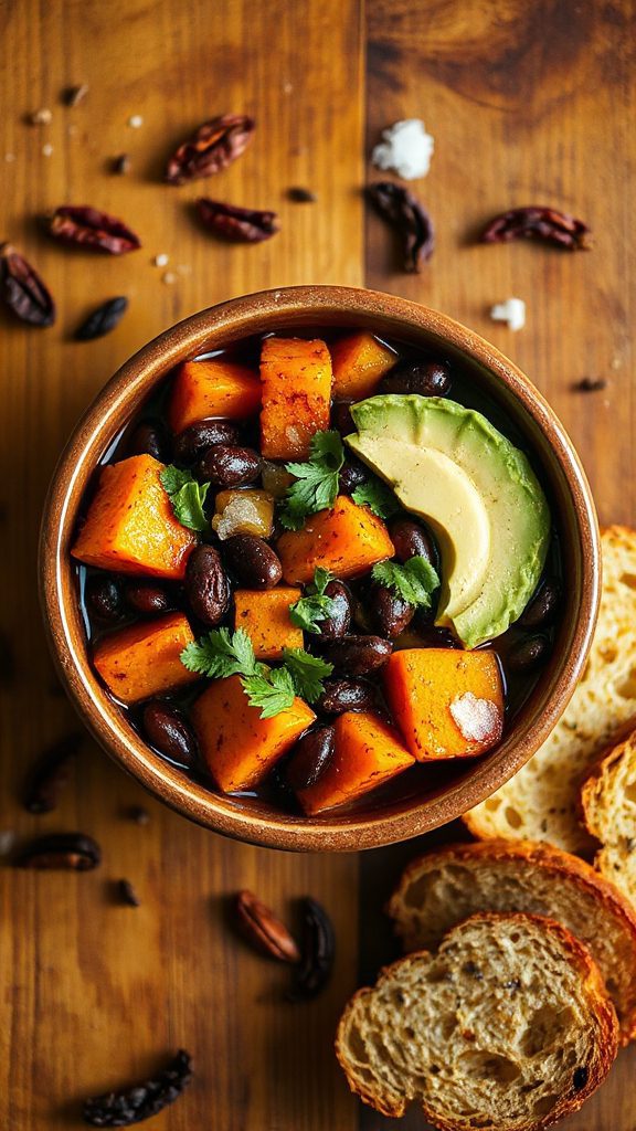 hearty pumpkin black bean chili