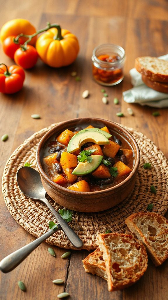 hearty pumpkin black bean chili