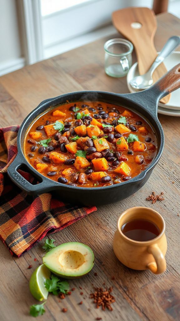 hearty pumpkin black bean chili