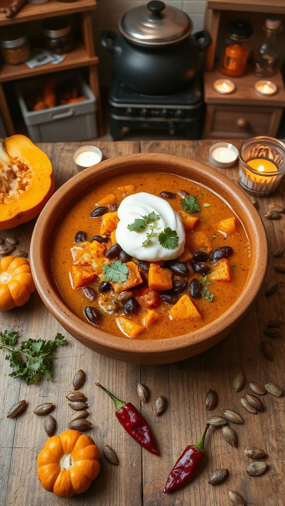 hearty pumpkin black bean stew