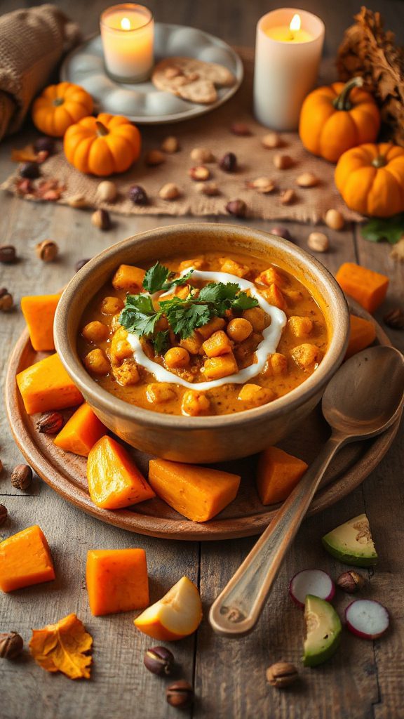 hearty pumpkin chickpea curry