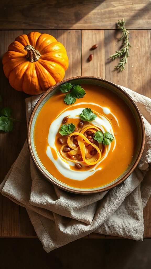 hearty pumpkin lentil soup